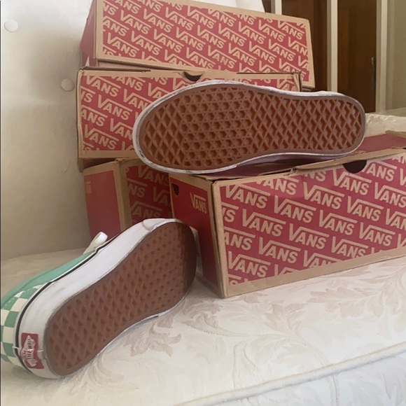 Vans green checkerboard era skate shoes 6 - Picture 2 of 3